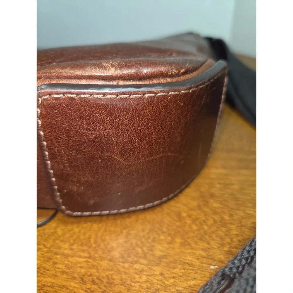 FOSSIL Brown‎ Leather COGNAC Laptop Messenger Or Briefcase